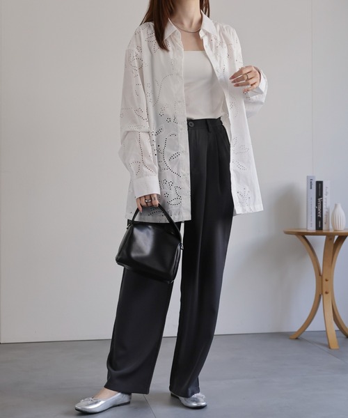 シャツ 「ユニセックス商品」フラワーカットワークシャツ メンズ レディース | CREARE -LINO- | 18