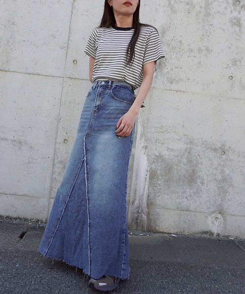 WASK ワスク　デニムスカート　リメイク風　90㎝ atelier SOMETHING MERMAID DENIM SKIRT/マーメイドデニム