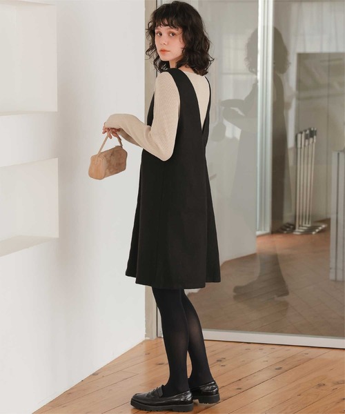 titivate（ティティベイト） ジャンパースカート Vネックツイード