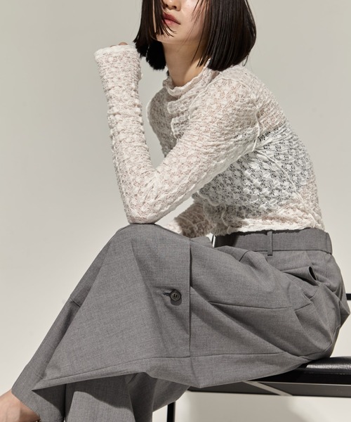 STUDIOUS tシャツ 「STUDIOUS/ステュディオス」Stretch Lace