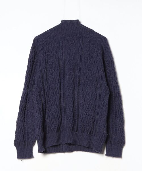 「MR.OLIVE」 ニットカーディガン MEDIUM パープル メンズ_画像2