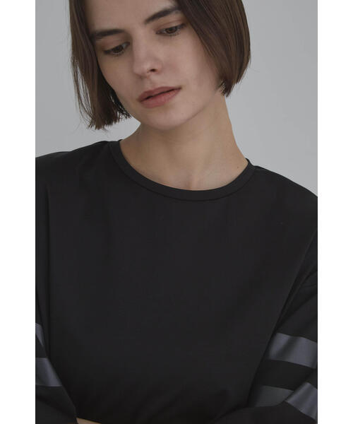 tシャツ シルキーポンチラインカットソーワンピース レディース LE PHIL tシャツ シルキーポンチラインカットソーワンピース