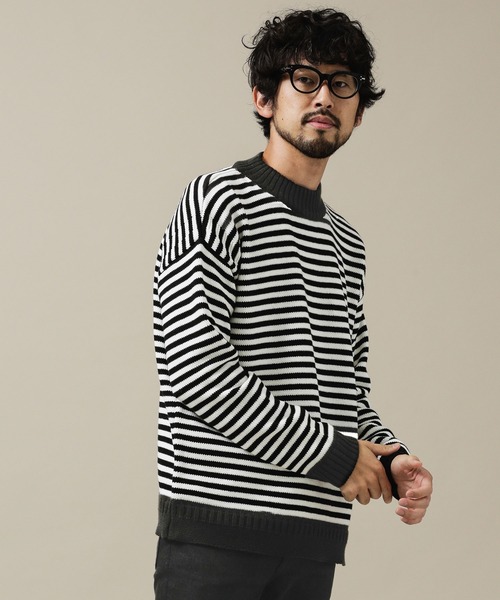 「NANO universe」 長袖ニット S グレー メンズ