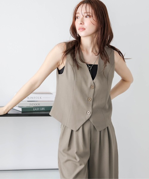 リュクス セットアップ ベストジャケット ワイドパンツ 上品 s05888ha-1a.jpg