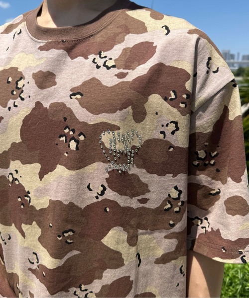 tシャツ 半袖 加工ラインストーンカラーTシャツ レディース メンズ