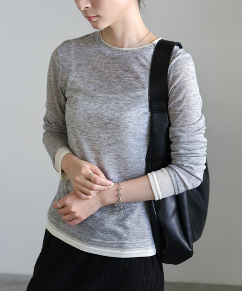 select MOCA（セレクトモカ） tシャツ フェイクレイヤードシアー