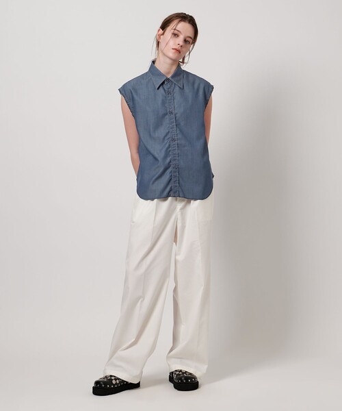 ブラウス シャツ 「ASTRAET」デニムライク ノースリーブシャツ レディース ASTRAET ブラウス シャツ 「ASTRAET」デニムライク ノースリーブ