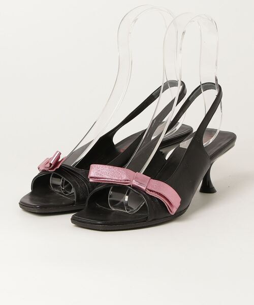 m！美品☆MIU MIU☆パンプス☆37☆サンダル☆黒☆エナメル☆ miu 「miu miu」 ヒールサンダル 37 ブラック レディース