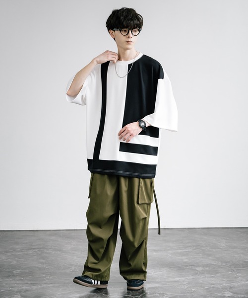 「Rocky Monroe」 半袖Tシャツ L ホワイト×ブラック メンズ