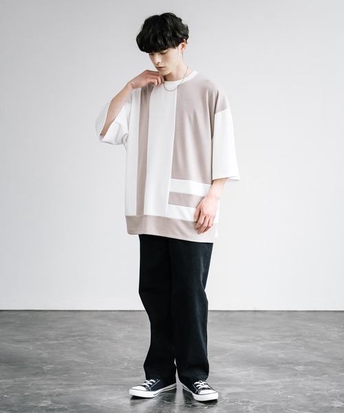 「Rocky Monroe」 半袖Tシャツ L ホワイト×ブラック メンズ
