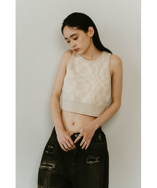 ニット セーター Knuth Marf flag marblel knit tank レディース