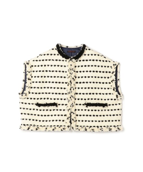 TOMORROWLAND collection ボーダー トップス ジレ ベスト TOMORROWLAND collection ベスト ジレ ウィンターボーダー