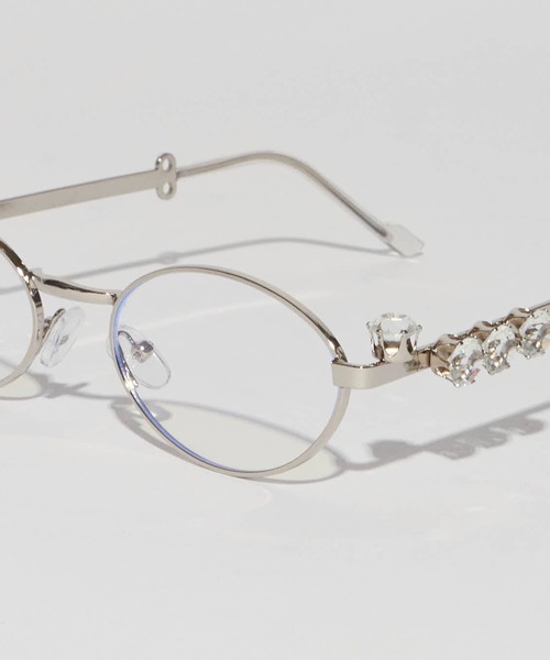 Chick 伊達メガネ メガネ 眼鏡 Diamond Design Rimless Glasses