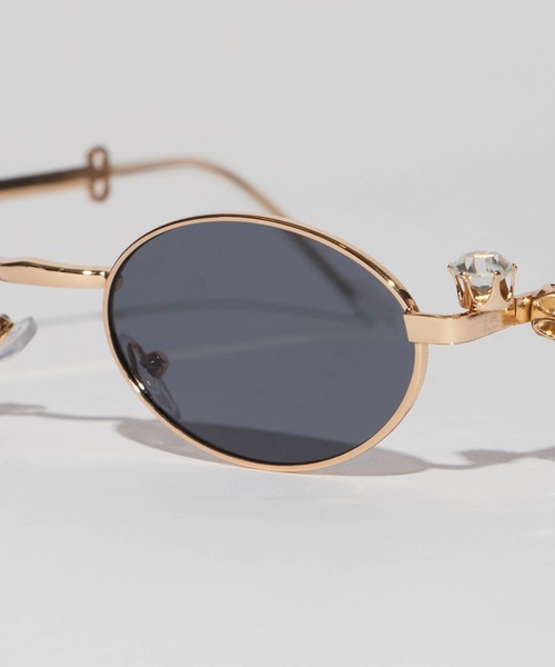Chick 伊達メガネ メガネ 眼鏡 Diamond Design Rimless Glasses