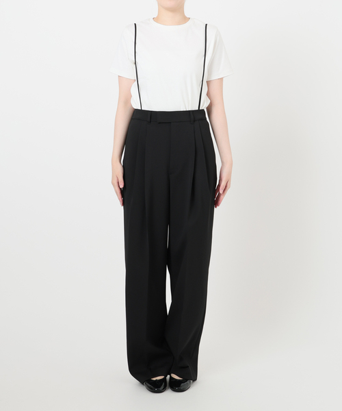 IENA（イエナ） スラックス パンツ サスペンダーダブルクロスパンツ