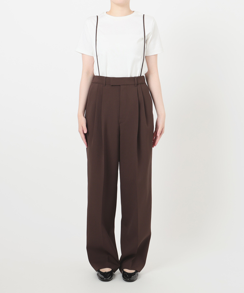 IENA（イエナ） スラックス パンツ サスペンダーダブルクロスパンツ