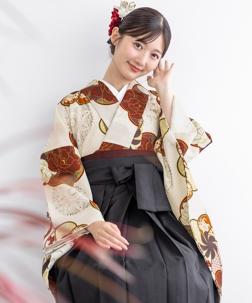 着物 卒業式 「floro by SOUBIEN」レディース袴4点セット（着物・襦袢 