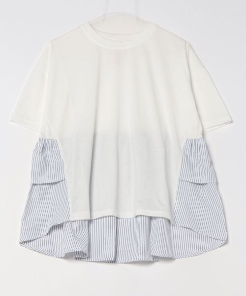 「Q」 半袖カットソー MEDIUM ホワイト レディース_画像3