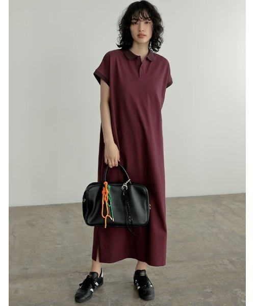 「Re:EDIT」 半袖ワンピース LARGE ブラック レディース_画像4