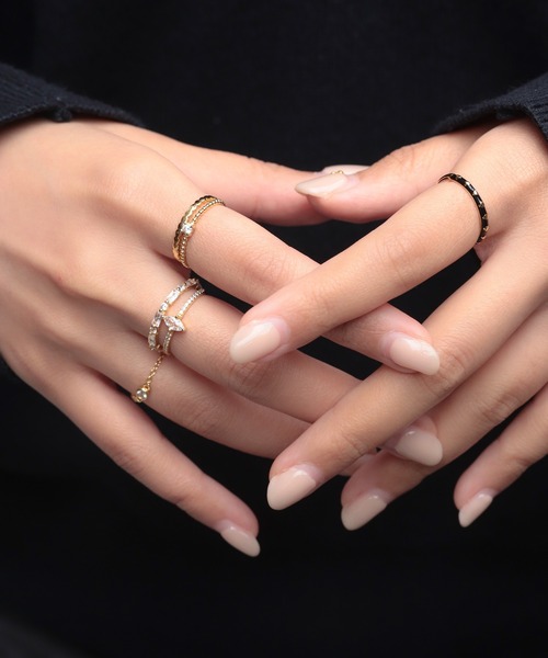 NOIR DE POUPEE ゴールドリング 3本　9号 NOIR DE POUPEE（ノワールドプーペ） 指輪 リング 「WEB限定