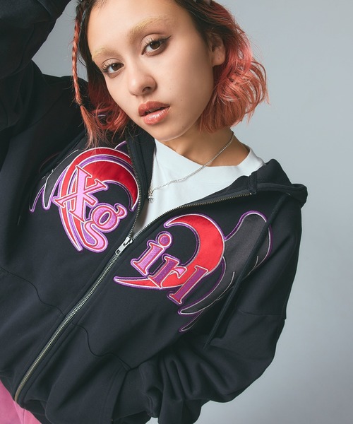 X-girl（エックスガール） パーカー HEART AND WING ZIP UP SWEAT