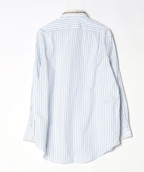 GUCCI（グッチ） ストライプ柄長袖シャツ 36 ブルー レディース