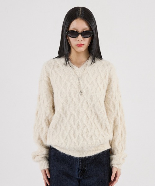 FTW ニット セーター SHAGGY CABLE V NECK KNIT レディース メンズ 