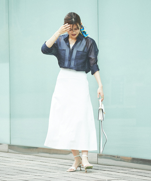 「Rouge vif」 フレアスカート 38 ホワイト レディース_画像3