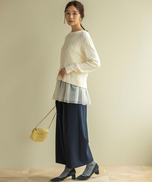 「組曲」 長袖ニット 3 ベージュ レディース_画像5