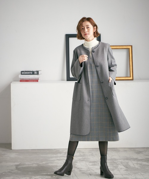 「Petit Honfleur」 サロペットスカート 11号 チャコールグレー レディース_画像2