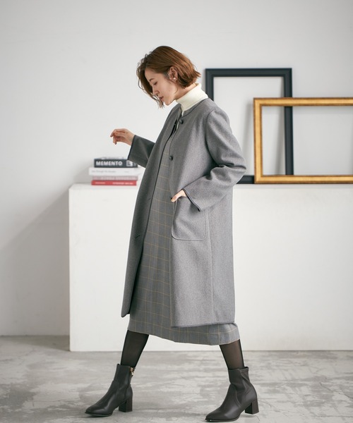 「Petit Honfleur」 サロペットスカート 11号 チャコールグレー レディース_画像3