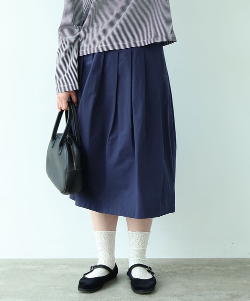 スカート * bulle de savon（ビュルデサボン） スカート 高密度ツイル サンド