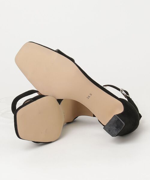「ADAM ET ROPE'」 ヒールサンダル 24.5cm ブラック レディース_画像3