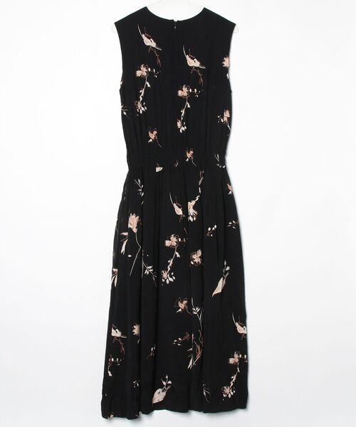 「SACRA」 花柄ノースリーブワンピース 38 ブラック レディース_画像2