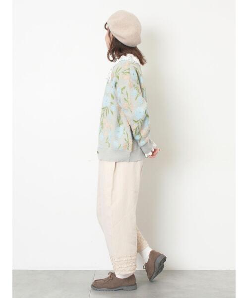 Samansa Mos2（サマンサモスモス） カーディガン ループ花柄ジャガード