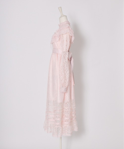 ワンピース Fiorforte Rosy doll lace onepiece PINK Fiorforte ワンピース lace ribbon vintage dress : ZOZOTOWN Yahoo!店