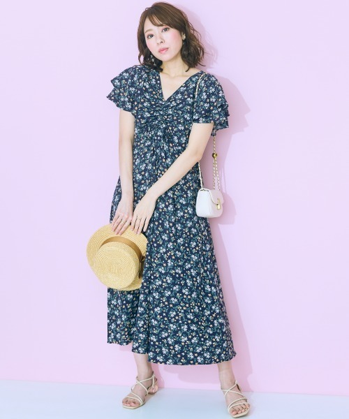 「marun」 半袖ワンピース 5L ピンク レディース_画像3