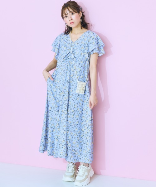 「marun」 半袖ワンピース 5L ピンク レディース_画像9
