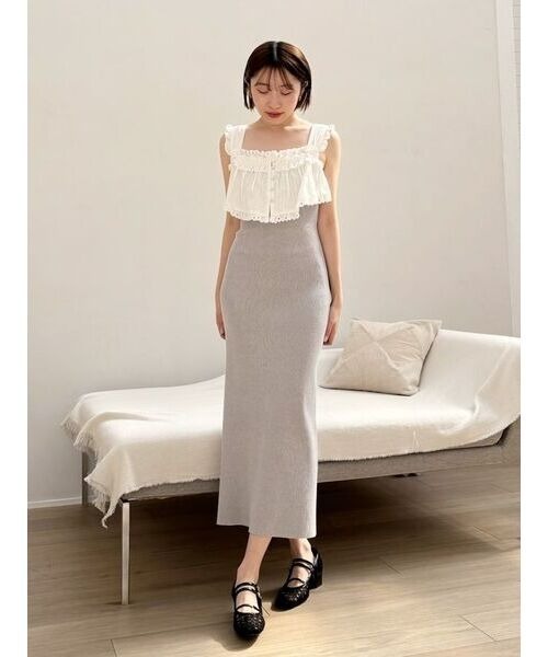 SNIDEL（スナイデル） ニットワンピース FREE グレー レディース