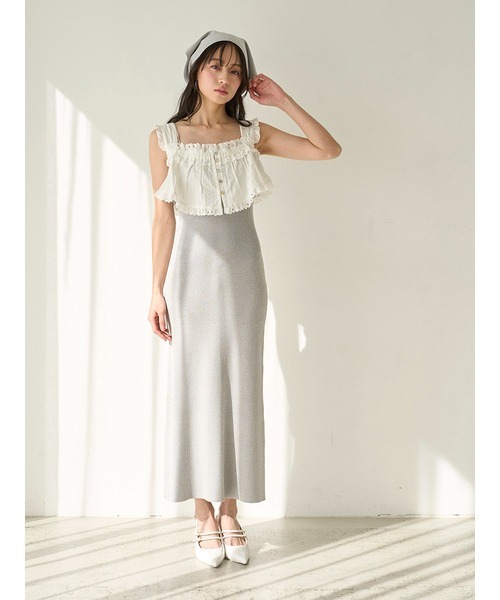 SNIDEL（スナイデル） ニットワンピース FREE グレー レディース