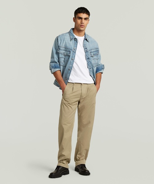 G-STAR RAW ワイドパンツ チノパン Pleated Loose Tapered Chino