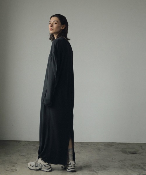 「anuke」 長袖ワンピース 38inch ブラック レディース_画像7