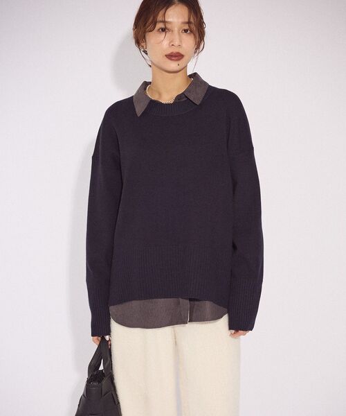 「Green Parks」 「chocol raffine robe」長袖ニット FREE ボルドー レディース_画像7