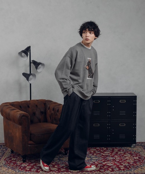 「MUHET」 スウェットカットソー X-LARGE 杢グレー レディース_画像3