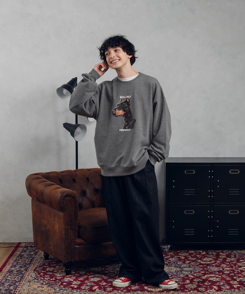 「MUHET」 スウェットカットソー X-LARGE 杢グレー レディース_画像4