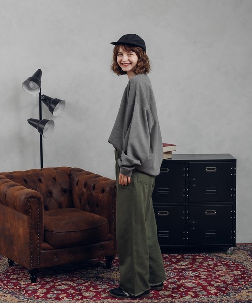 「MUHET」 スウェットカットソー X-LARGE 杢グレー レディース_画像8