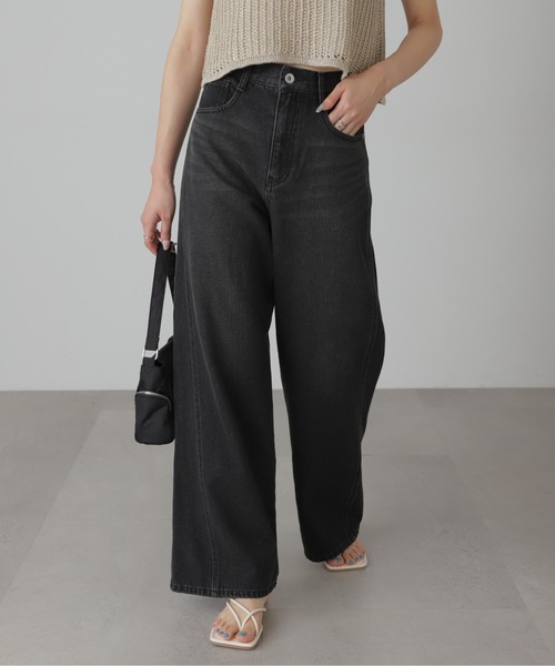 「FREE'S MART」 デニムパンツ LARGE ブラック系その他 レディース_画像9