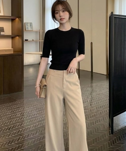 gossip!ロサンゼルス チノパン ローライズ ワイドレッグパンツ