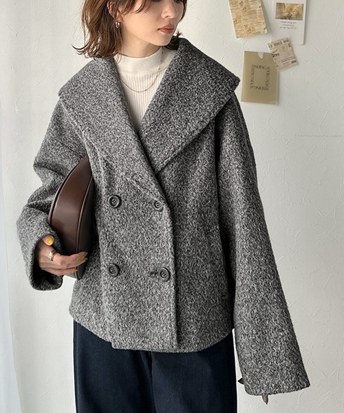 「classicalelf」 ピーコート LARGE グレー レディース_画像9