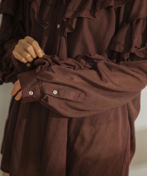 「mici」 長袖ブラウス ONE SIZE オレンジ レディース_画像8